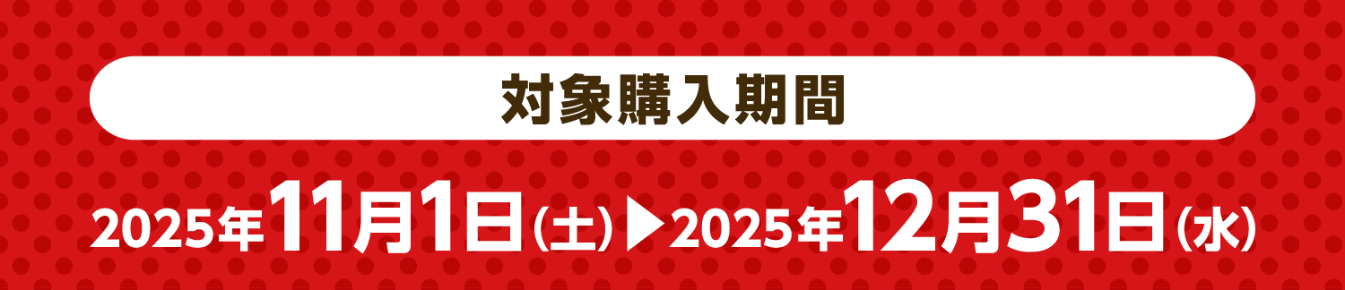 【対象購入期間】2025年11月1日(土)~12月31日(水)