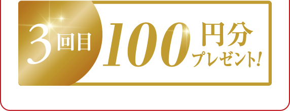 3回目 100円分プレゼント!